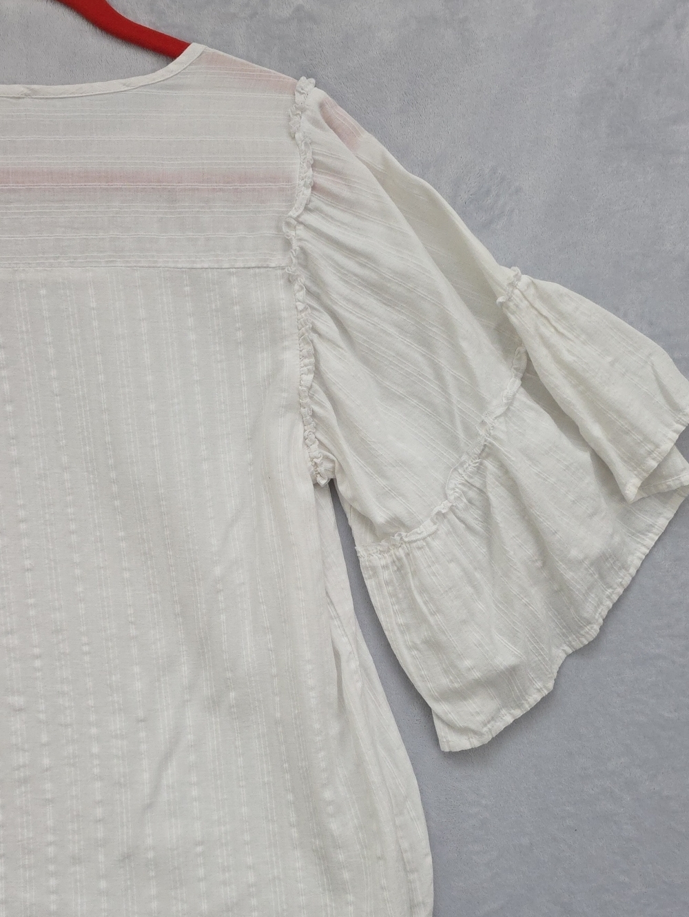 beachlunchlounge White Ruffled Sleeve Blouse - Picture 11 of 11